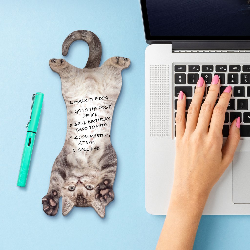 Mustard notepad - Cat Hanging