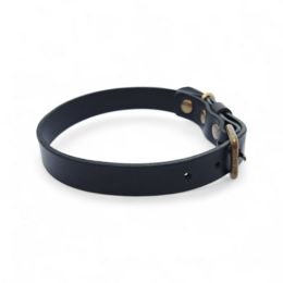 No Fus Collar Dog Leather Nero