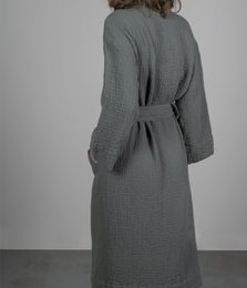 Cotton bathrobe Orion Solid Iceland moss