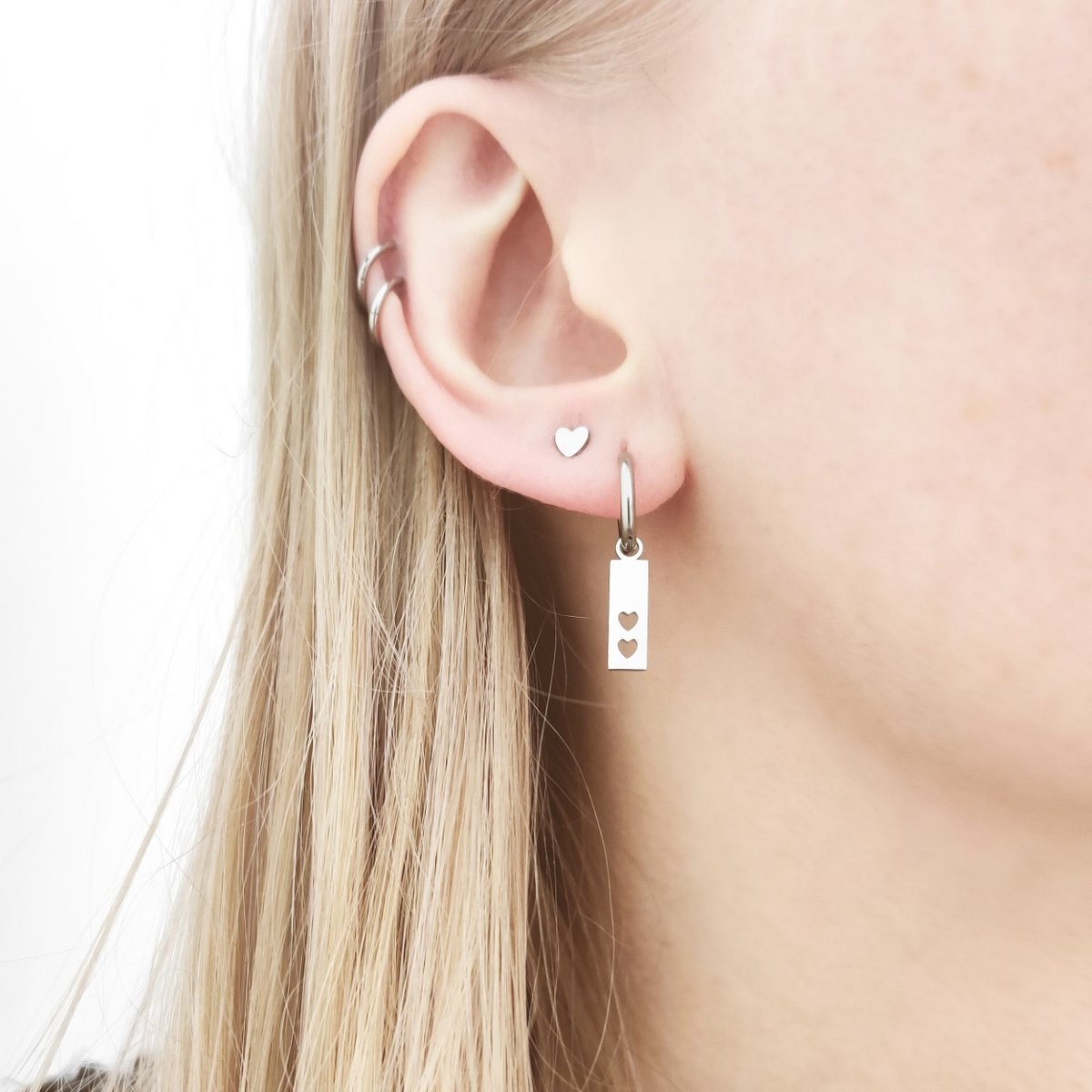 STUD OORBELLEN HART