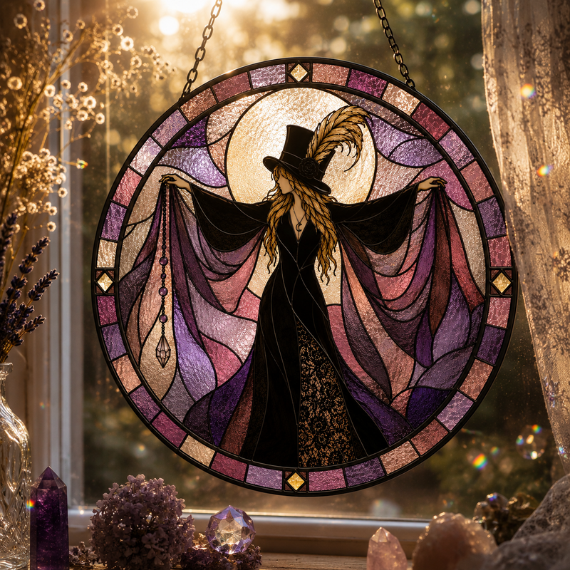 Von Stevie Nicks inspirierter Sonnenfänger im Buntglas-Stil – limitierte Auflage | 16 cm (Vorbestellung)