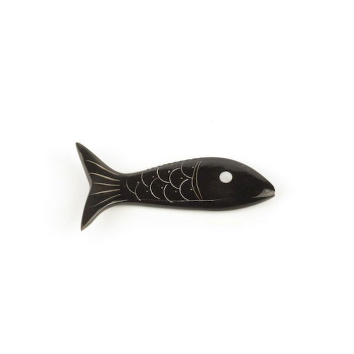 Lot de 6 porte-couteaux à poisson en corne noire unie