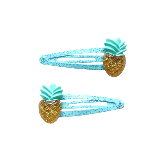 Pasadores para el pelo - Piña - Azul exótico
