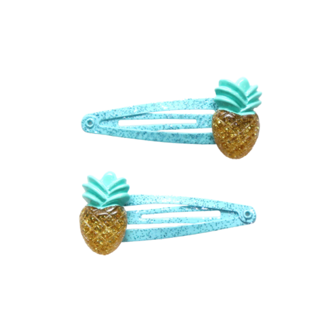 Haarclips - Ananas - Exotisch blauw