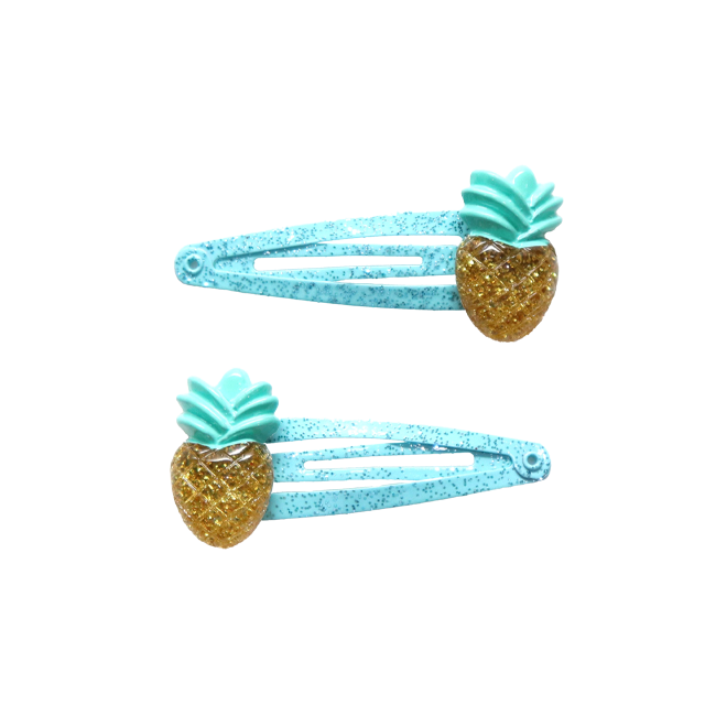 Pasadores para el pelo - Piña - Azul exótico