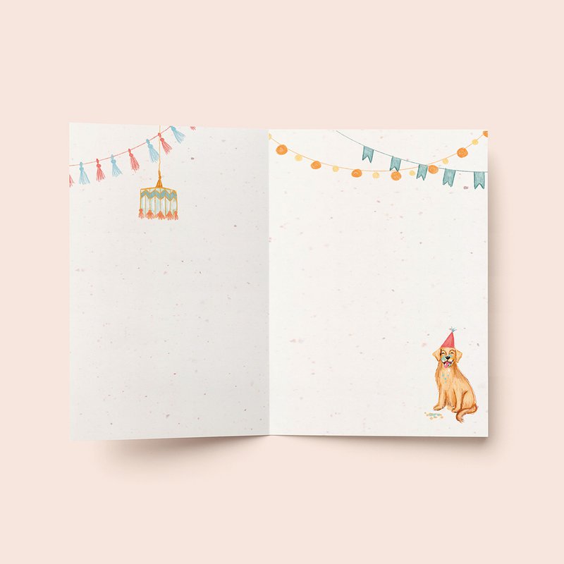 Greeting card 'Birthday cake with dog'