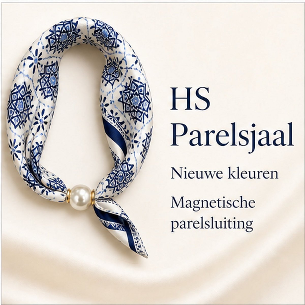 HS Pearl Scarf New Colors - Magnetic Pearl Closure