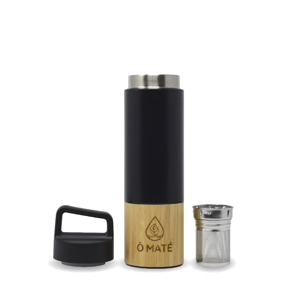 Infusor termo de bambú negro
