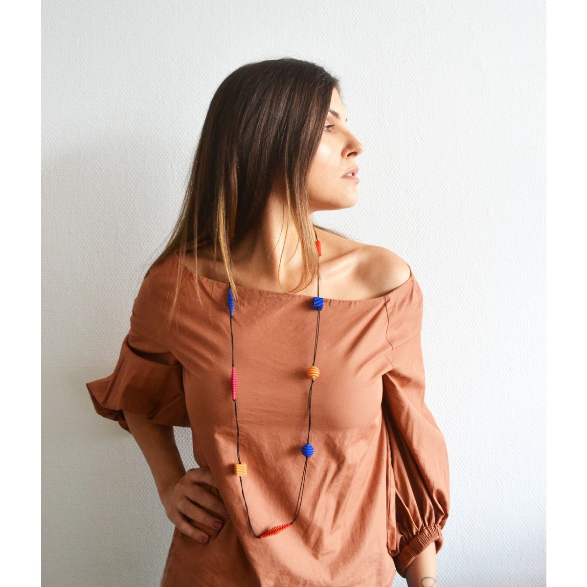 OPTICAL - Collar largo - Colores vivos