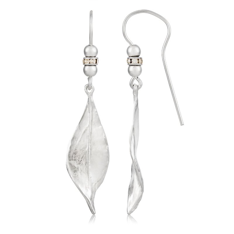 Swarovski zilveren oorbel met rondelblad