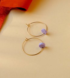 Lilac Dots Hoops made of stainless steel
