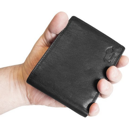 Portfel męski czarny RFID Anti Skim Real HEAD