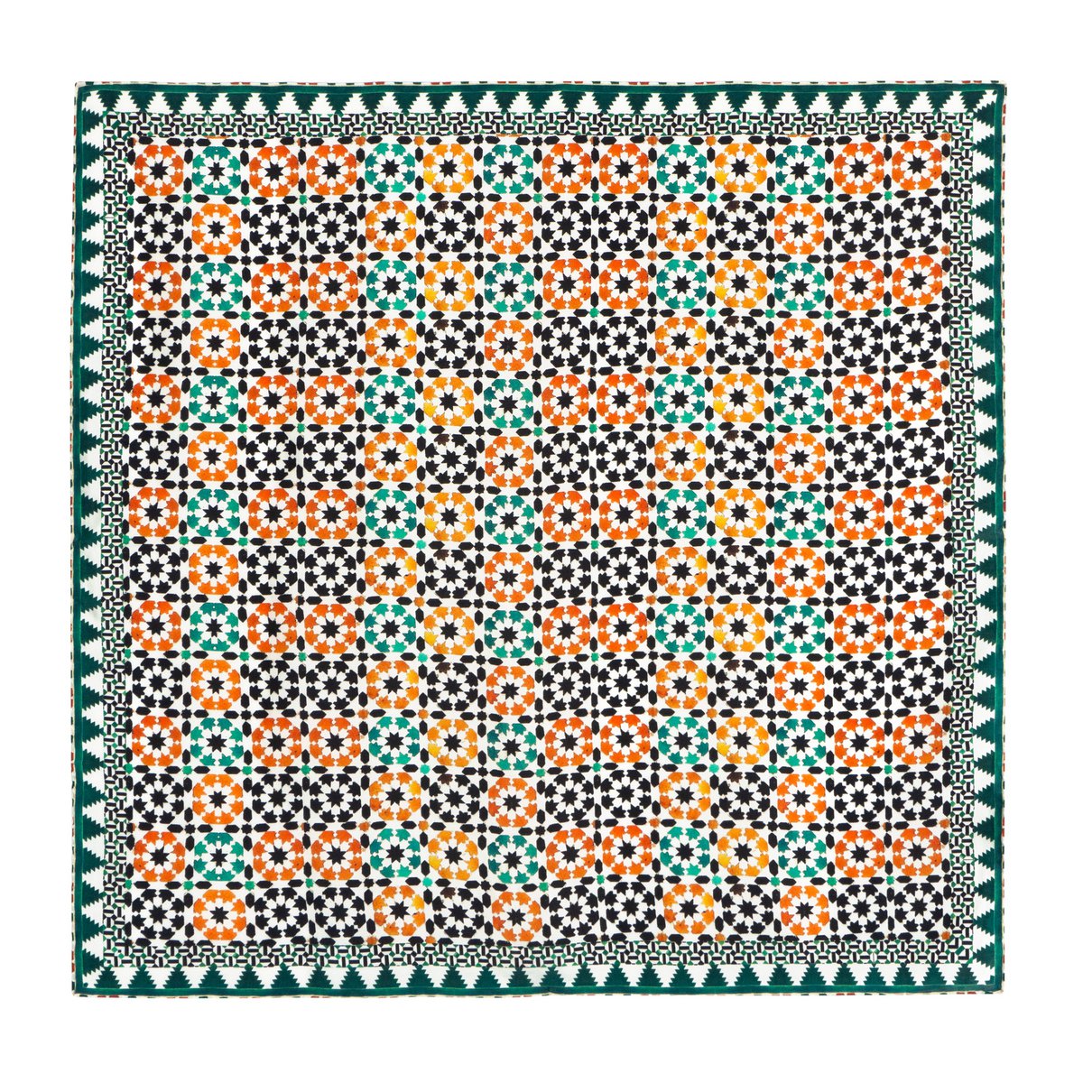 Islamic Art Square Silk Scarf Sabika Green