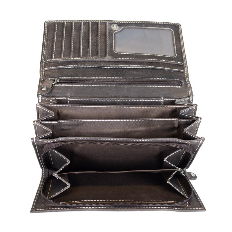 Large Buffalo Leather Wallet with Flap - 3 Colours - Arrigo