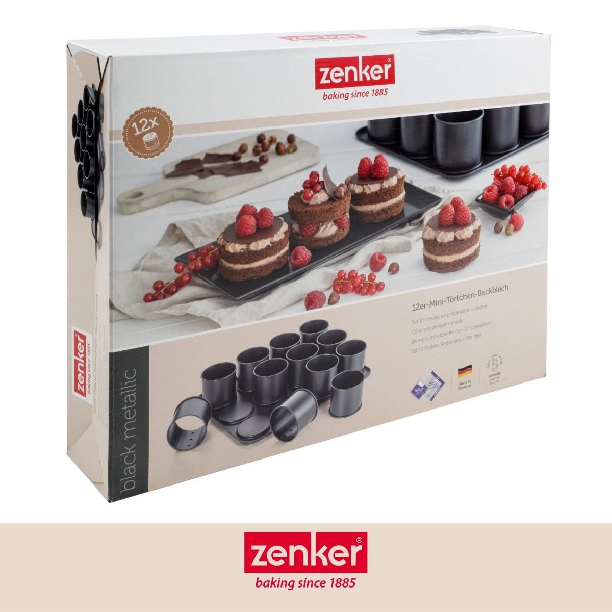 Blacha do pieczenia 12 wyjmowanych mini okrągłych foremek Zenker Black Metallic