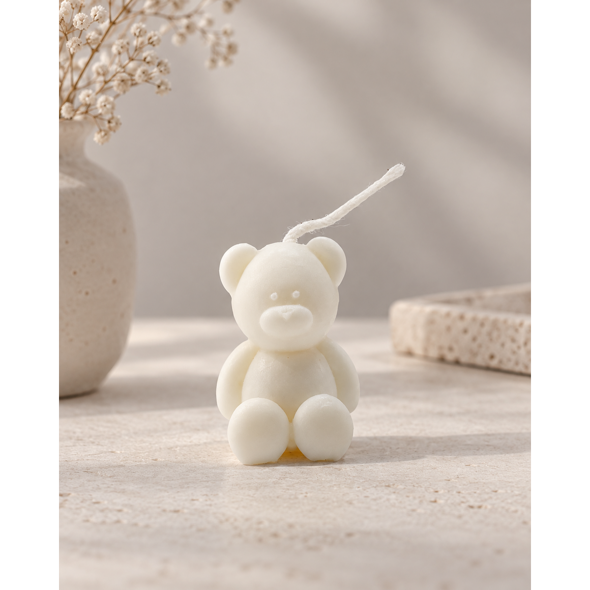 Tiny Ted teddy bear candle | rapeseed wax