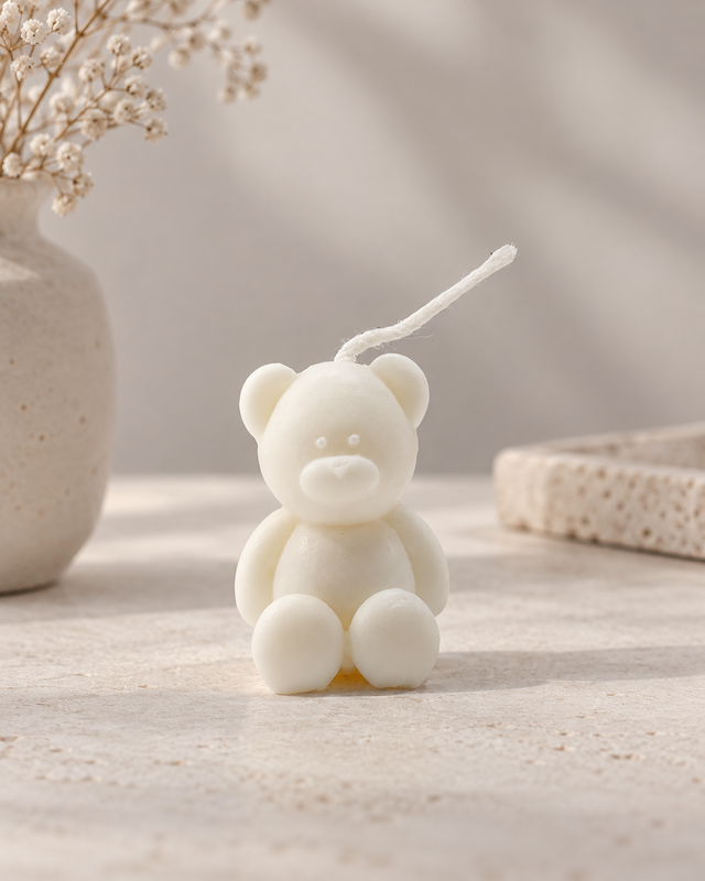 Tiny Ted teddy bear candle | rapeseed wax