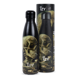 Botella de Izy Thermos - Calavera con un cigarrillo ardiente - Van Gogh 500ml para llevar botellas de agua aisladas