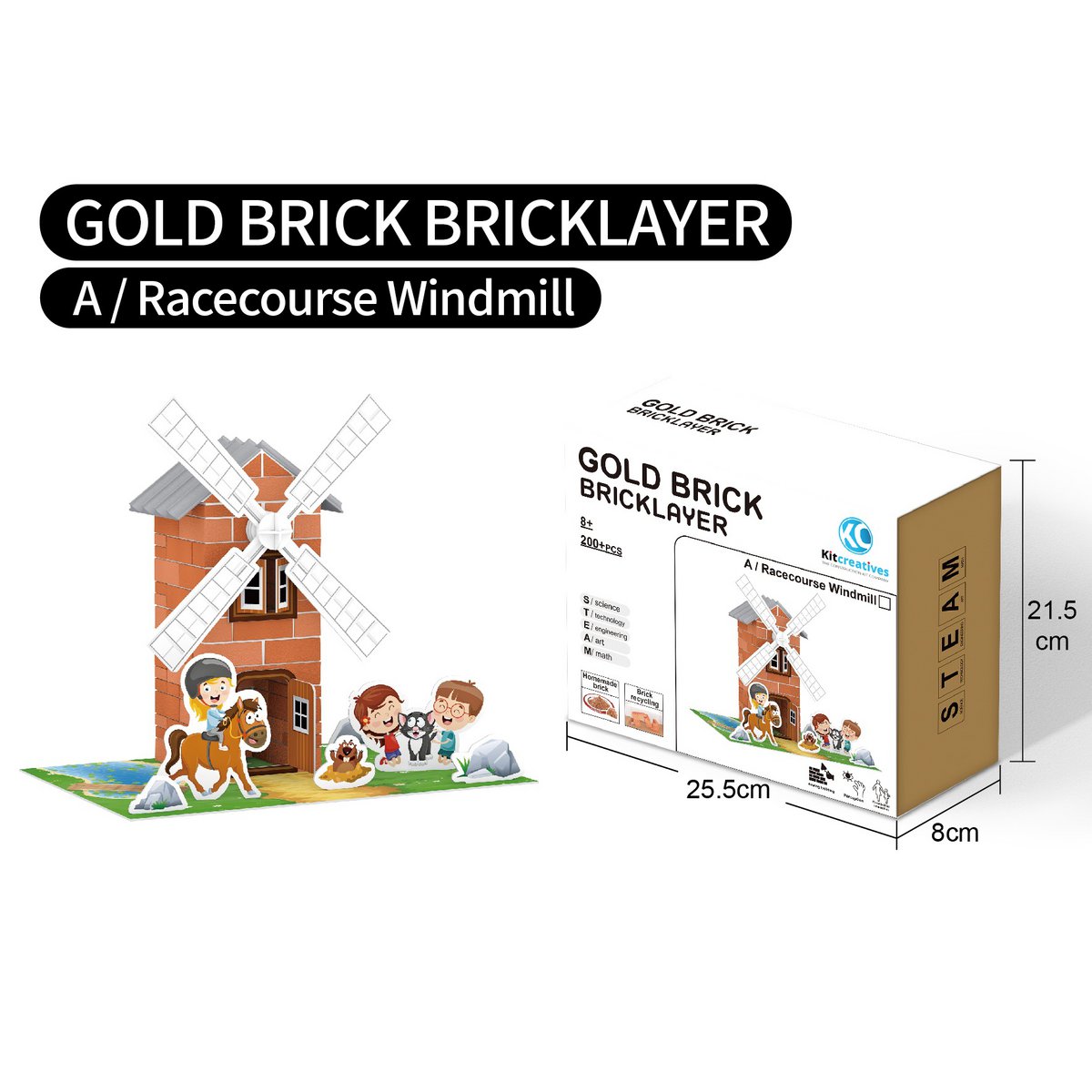 Bausatz STEAM DIY Windmühle – Ziegel – erst eigene Steine ​​herstellen und dann bauen!