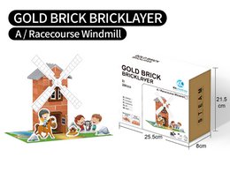 Construction kit STEAM DIY Windmill - Brick - first make your own bricks and then build!