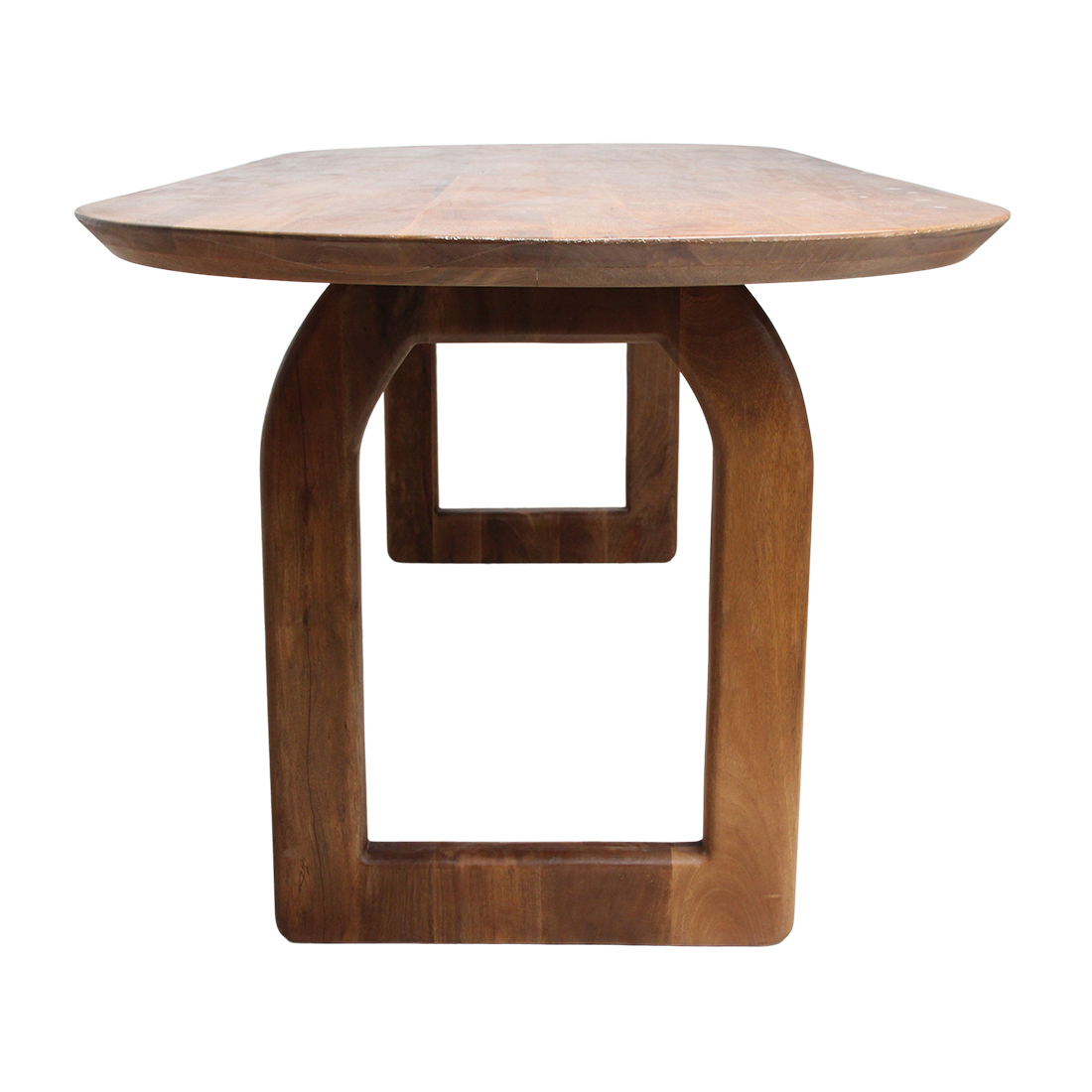 Bullnose mango wood dining table brown - open base