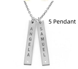 Personalisierte vertikale Halskette, Muttertagsgeschenk