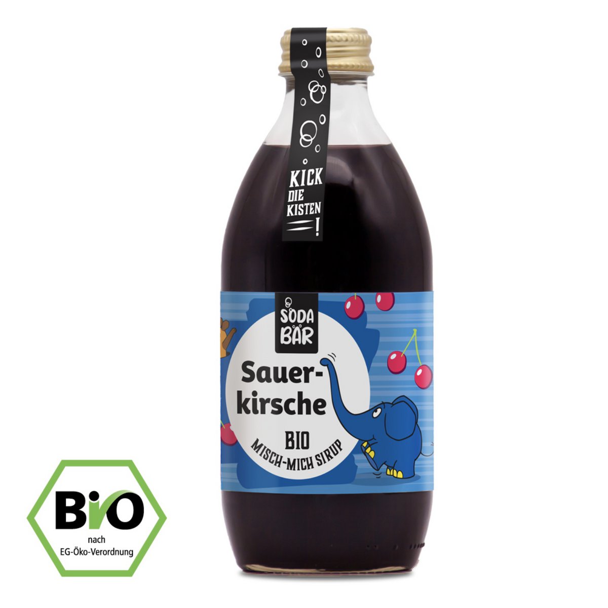 Sirup Maus Bio Sauerkirsche > bis zu 4 L Getränk mischen, 100% Bio, 100% lecker und 100% Maus