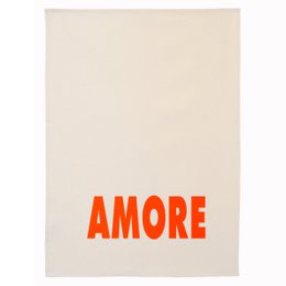 Geschirrtuch AMORE in Neon-Orange | Bio Baumwolle