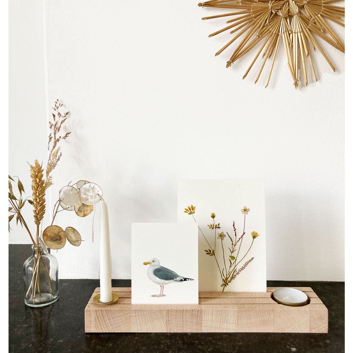 postkaart | Eilandbloemen oker