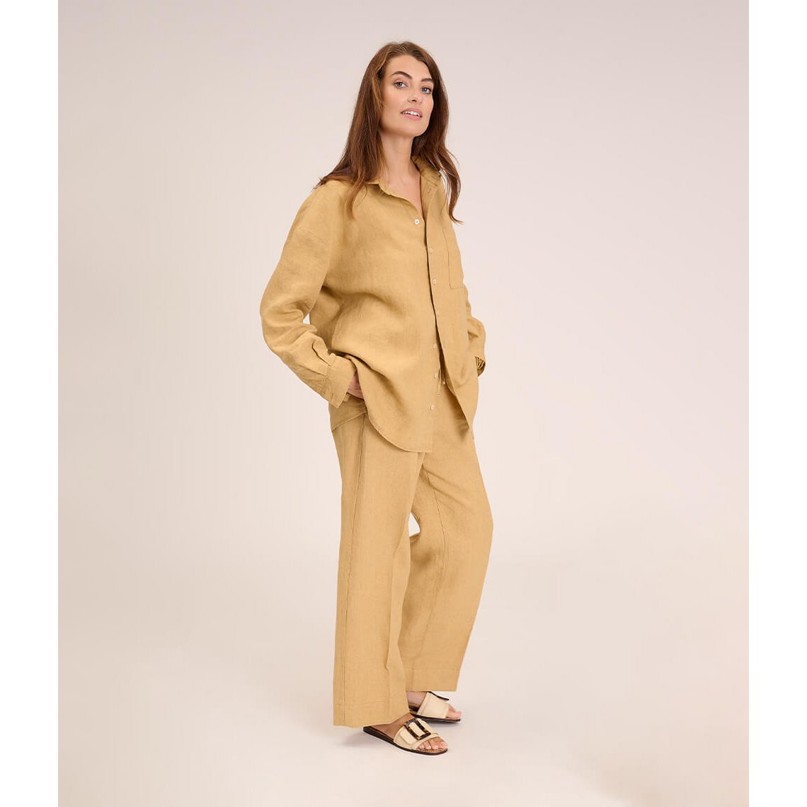 Pantaloni in lino Montana Ocra