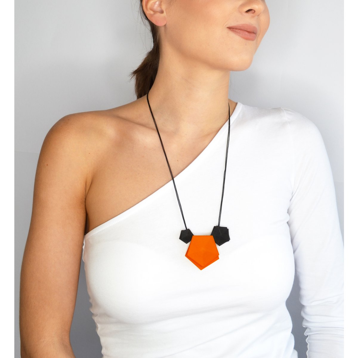 Collana Vertigo 3 elementi Nero/Mandarino