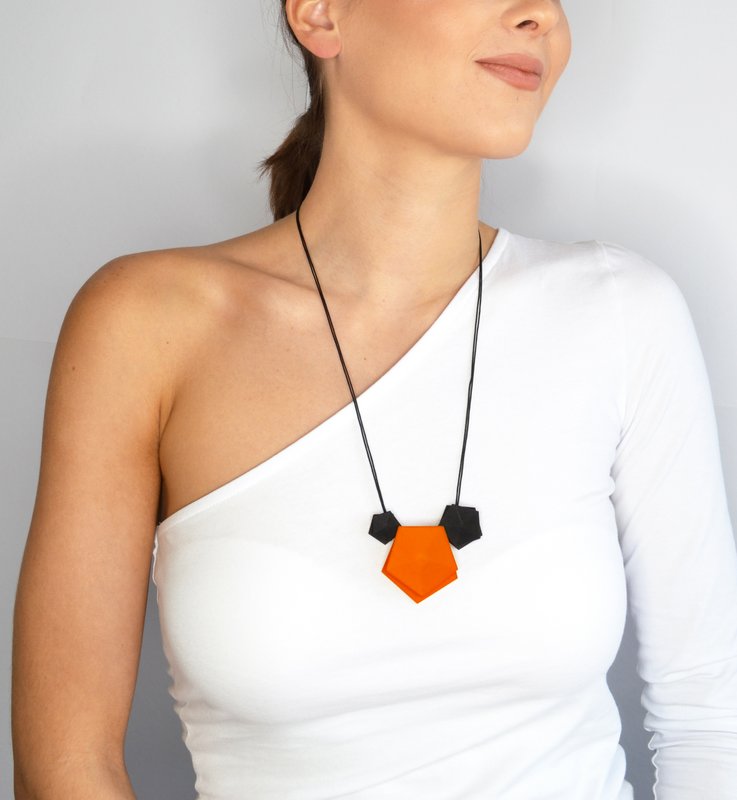 Collar Vertigo 3 elementos Negro/Mandarina