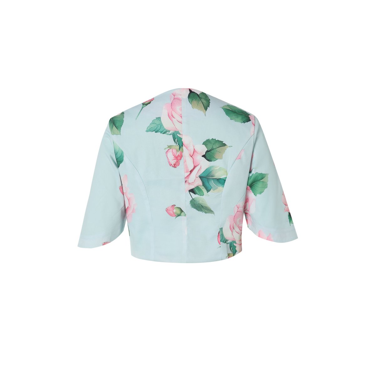 EU BOCK LISETTE BEX BLEU BLEUR TROIS SIRTER SHEEVE ROSE ROSE PRINT BOLERO