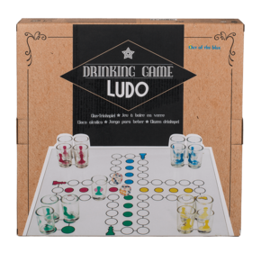 Ludo Trinkspiel mit 16 Gläsern & 2 Würfeln,