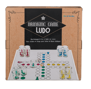 Ludo Trinkspiel mit 16 Gläsern & 2 Würfeln,