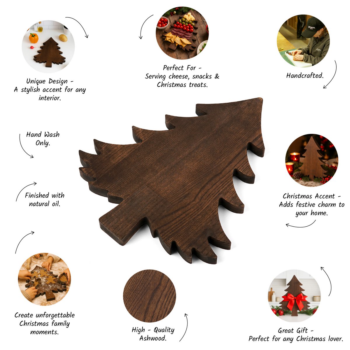 Planche à découper en bois en forme d'arbre pour la préparation quotidienne, le service de collations et la présentation de cuisine rustique