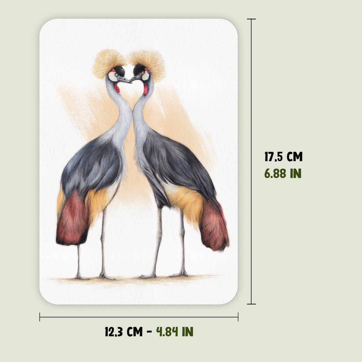 Postkarte, Valentinskarte, Tiergrußkarten, Kranichvögel