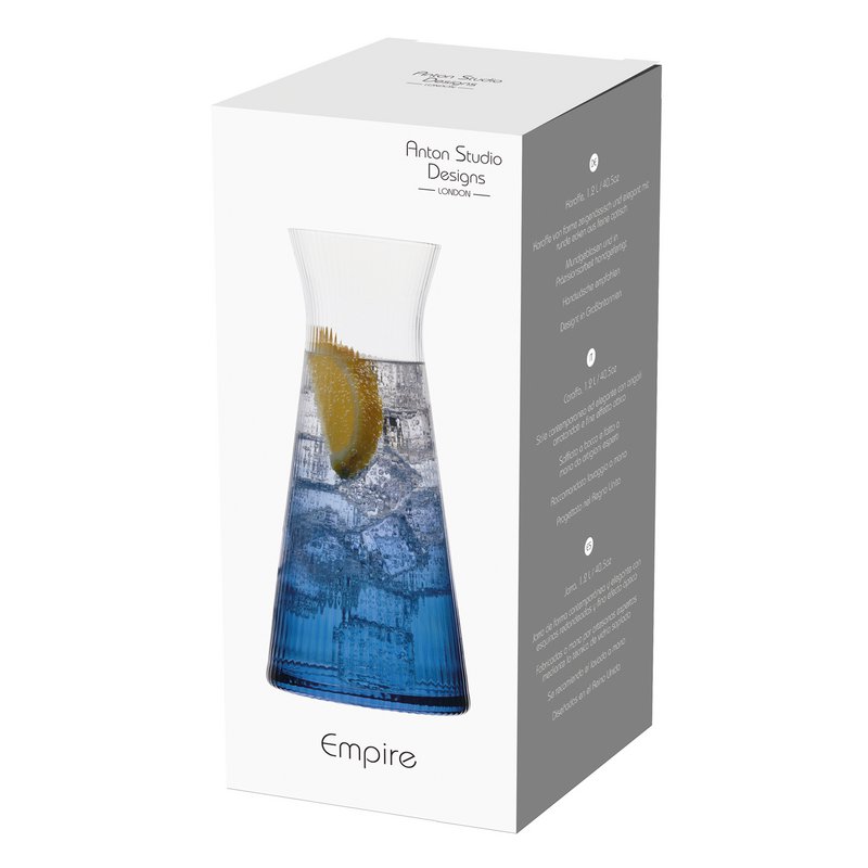 Empire Blue Glass Water Carafe - Water Pitcher