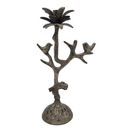 Candlestick - Bird - Silver Antique