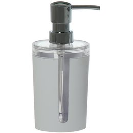 HVID/TRANSPARENT AKRYL BADEVÆRELSESDISPENSER _°8,5X17,5CM LL87081