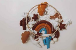 Handgemaakte Lama Muziekmobiel - Boxmobiel - Baby mobile - mobile wickeltisch