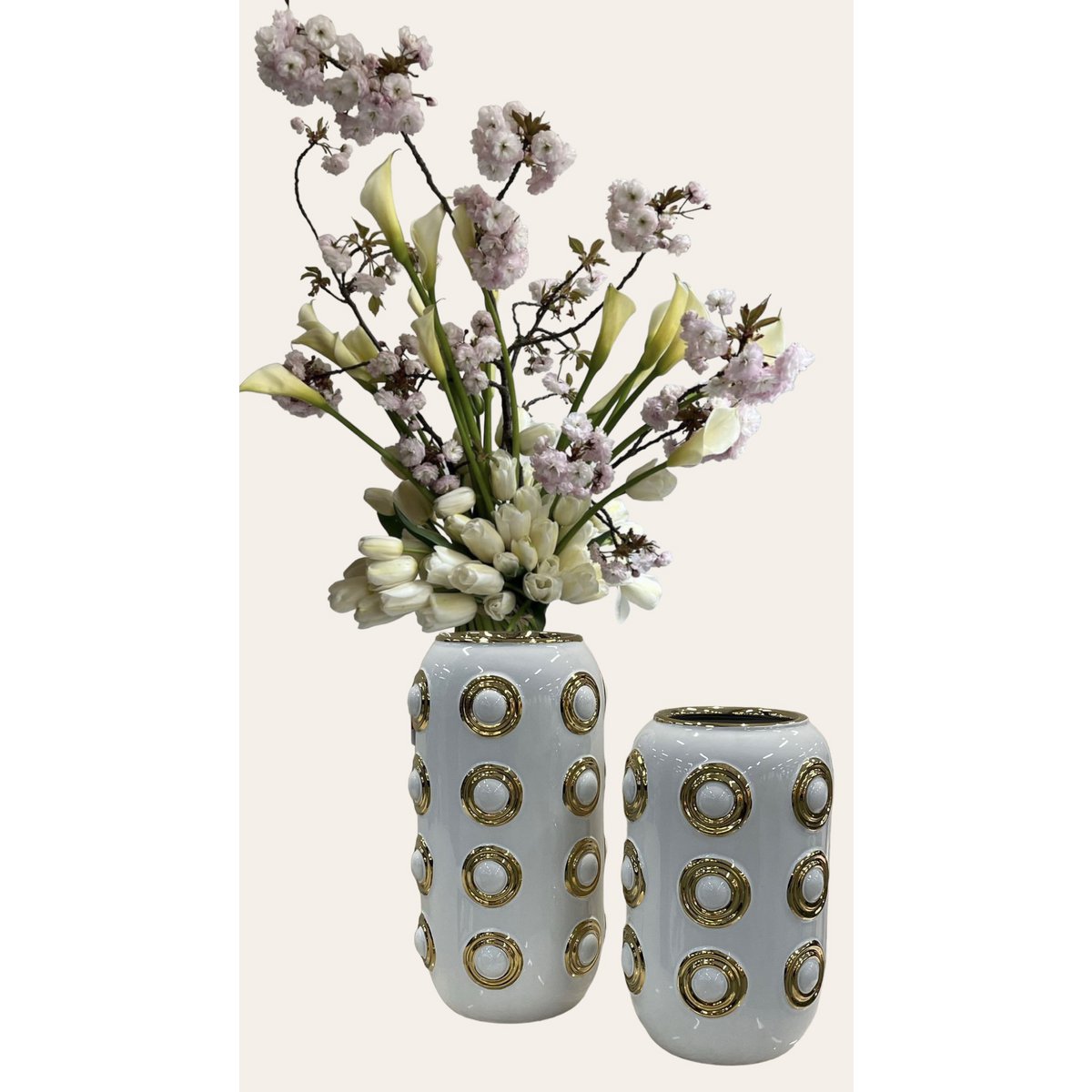 Vase doré à 4 cercles (CV11617-14WIT)