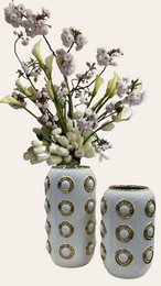 Gyldne 4-cirkel vase (CV11617-14WIT)