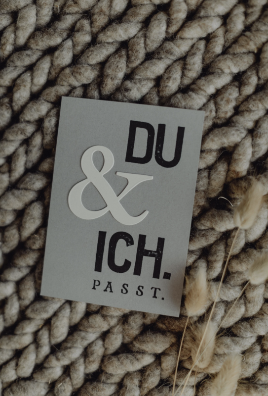 Stamped Postcard "Du & ich"