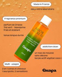 Shower gel - 2 i 1 skummende shampoo - GUAPA - Mandarin grøn te