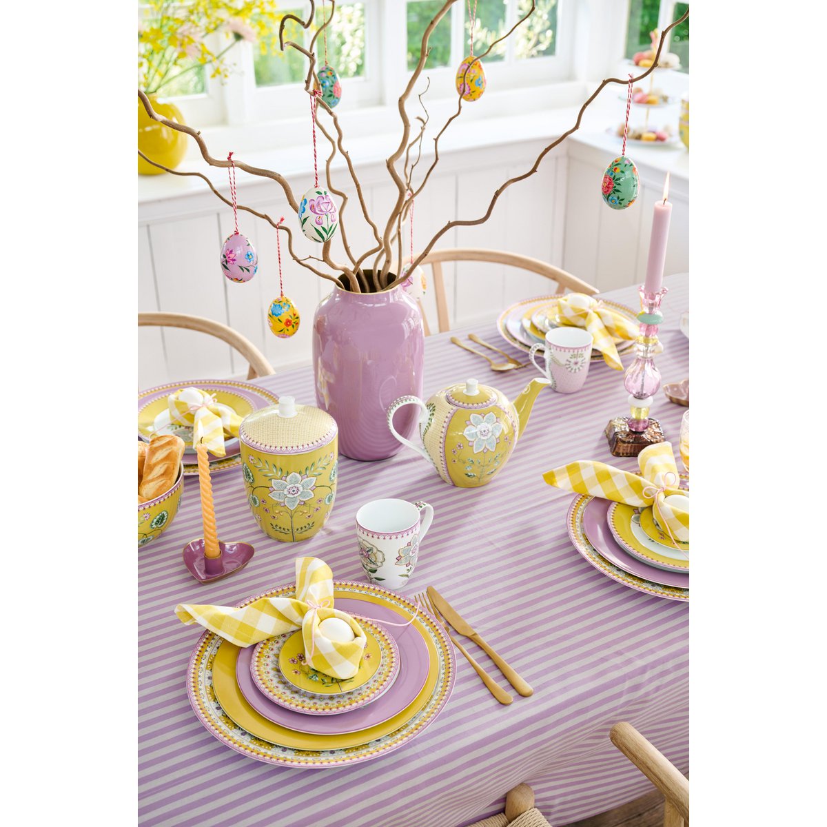 Set/2 Candle Holders Metal Heart Lilac 10x3cm