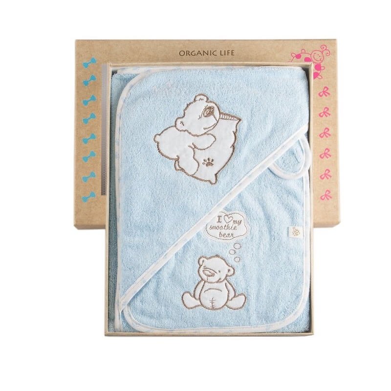 Set di poncho per bebè in cotone biologico Twin Bears