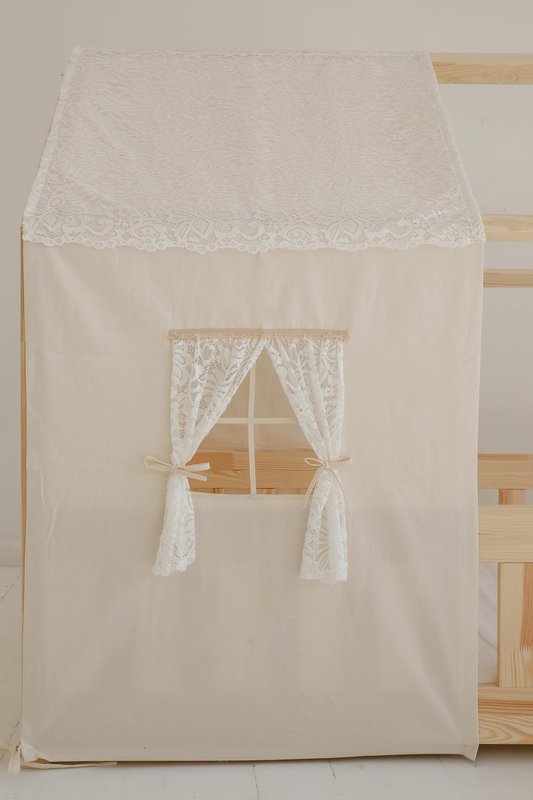 Dosel sobre cama en forma de casita "Boho", casita de cuna, Decoración para habitación de niño, casitas de bebé personalizadas, decoración de habitación bohemia