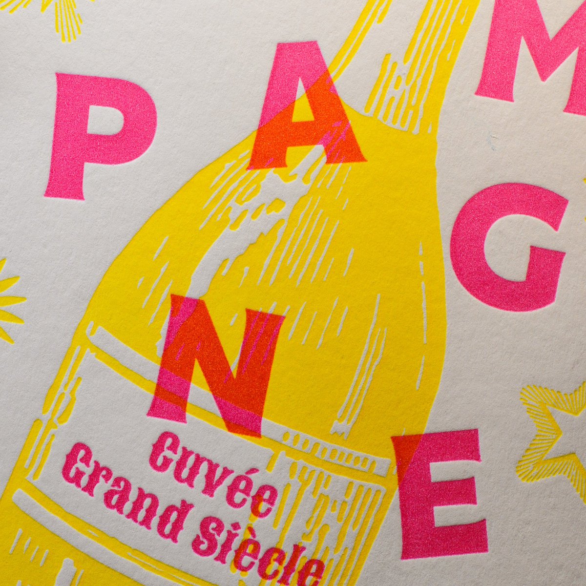 Champagne Letterpress Card (with envelope)