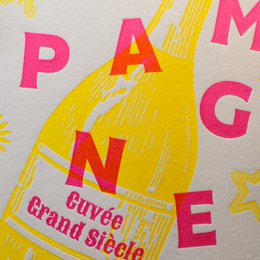 Champagne Letterpress Card (with envelope)